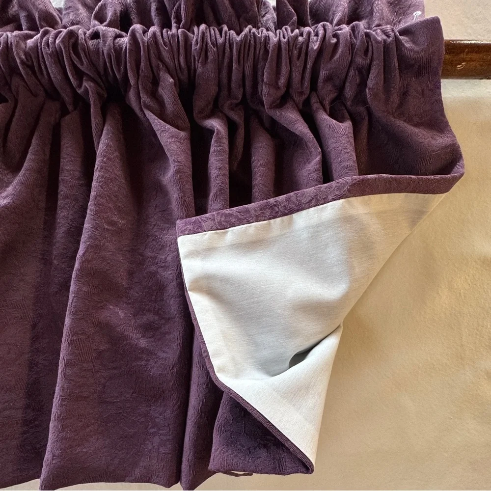 Amethyst Jacquard Brocade Croscill Fabric Curtain Valance (2-piece 53”x22” each)